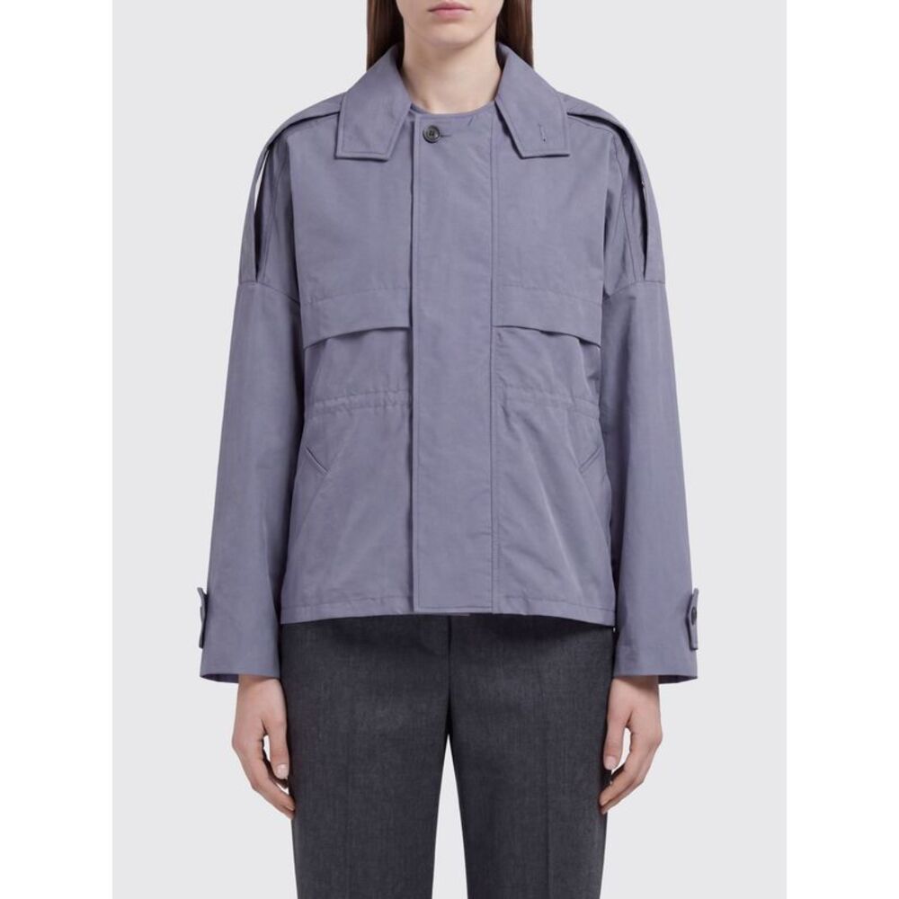 Marni Women Relaxed Fit Short Trench Coat Marni In Stretch Technical Fabric